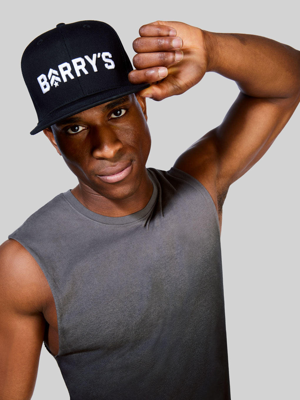 BARRY'S BLACK FLAT BRIM HAT