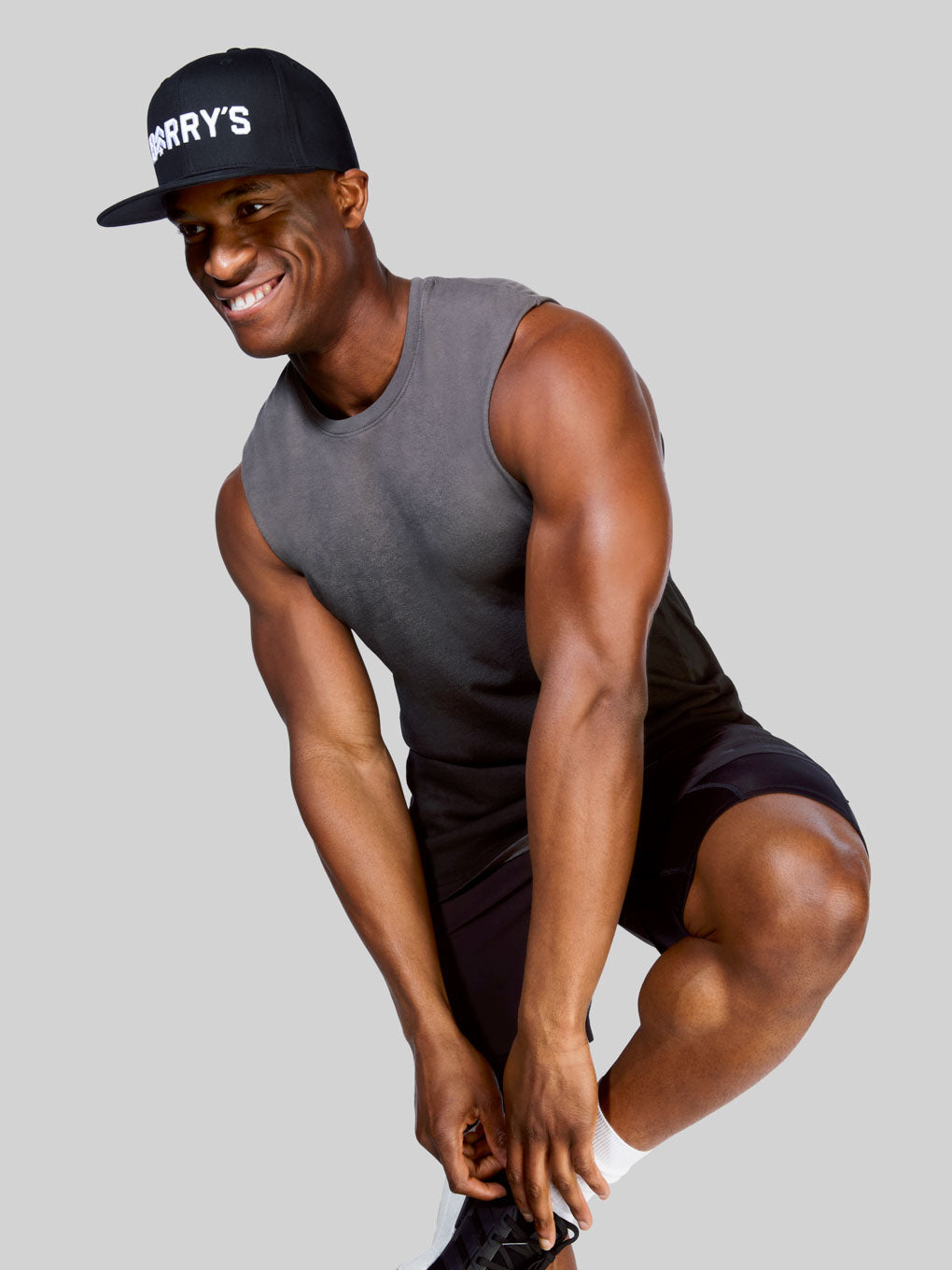 BARRY'S BLACK FLAT BRIM HAT