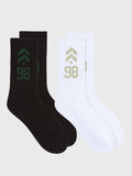 BARRY'S TWO PACK WHITE/BLACK LOGO SOCKS