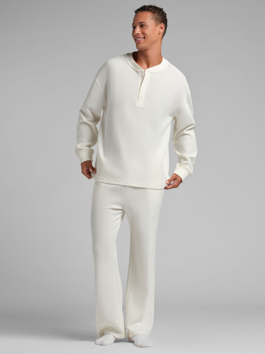 Waffle Lounge Henley Long Sleeve