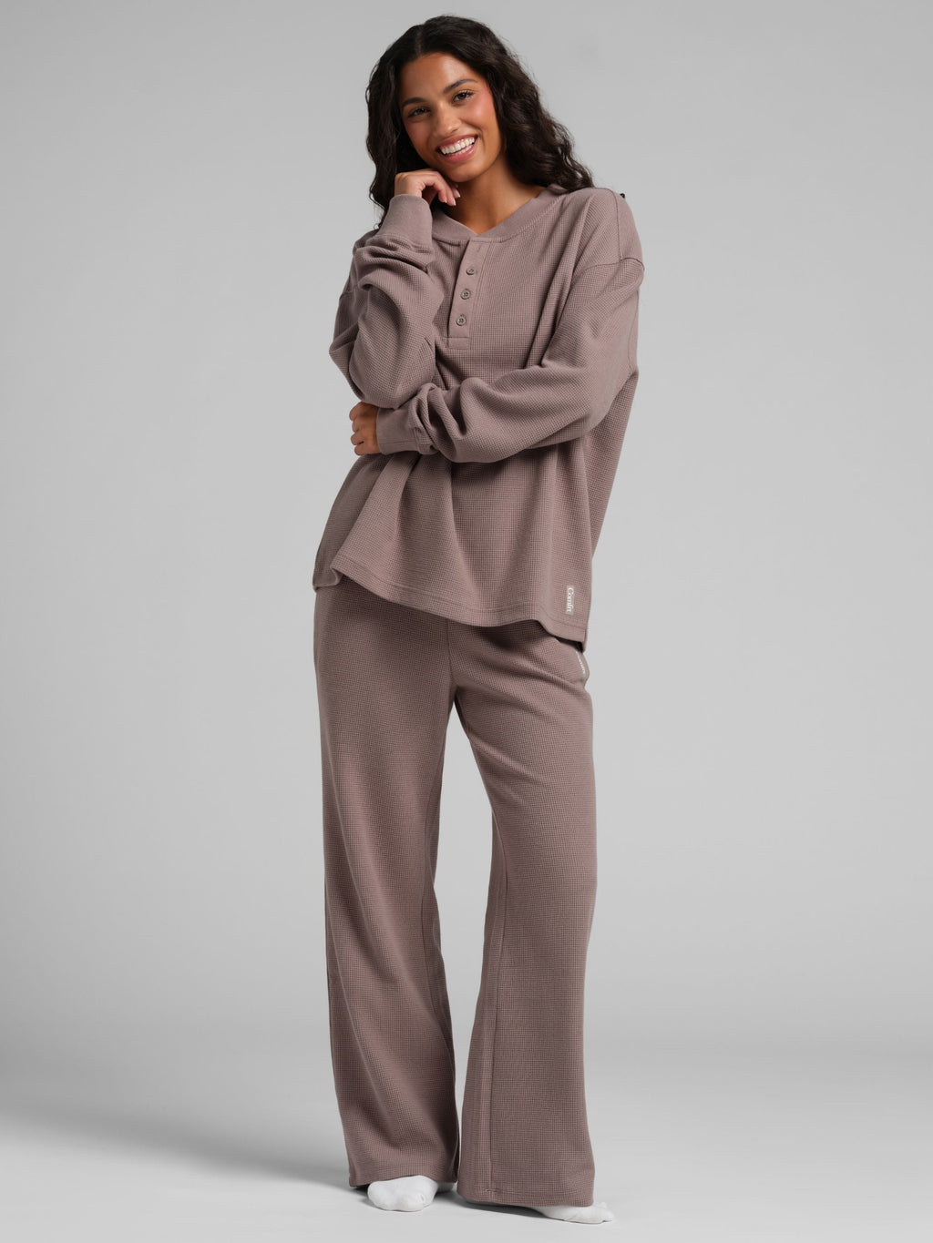 Waffle Lounge Henley Long Sleeve