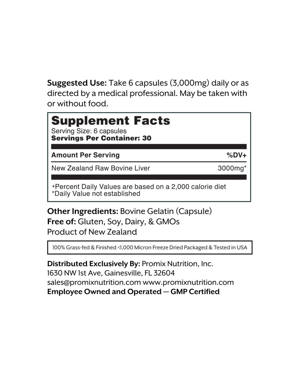 Promix Raw Liver Capsules