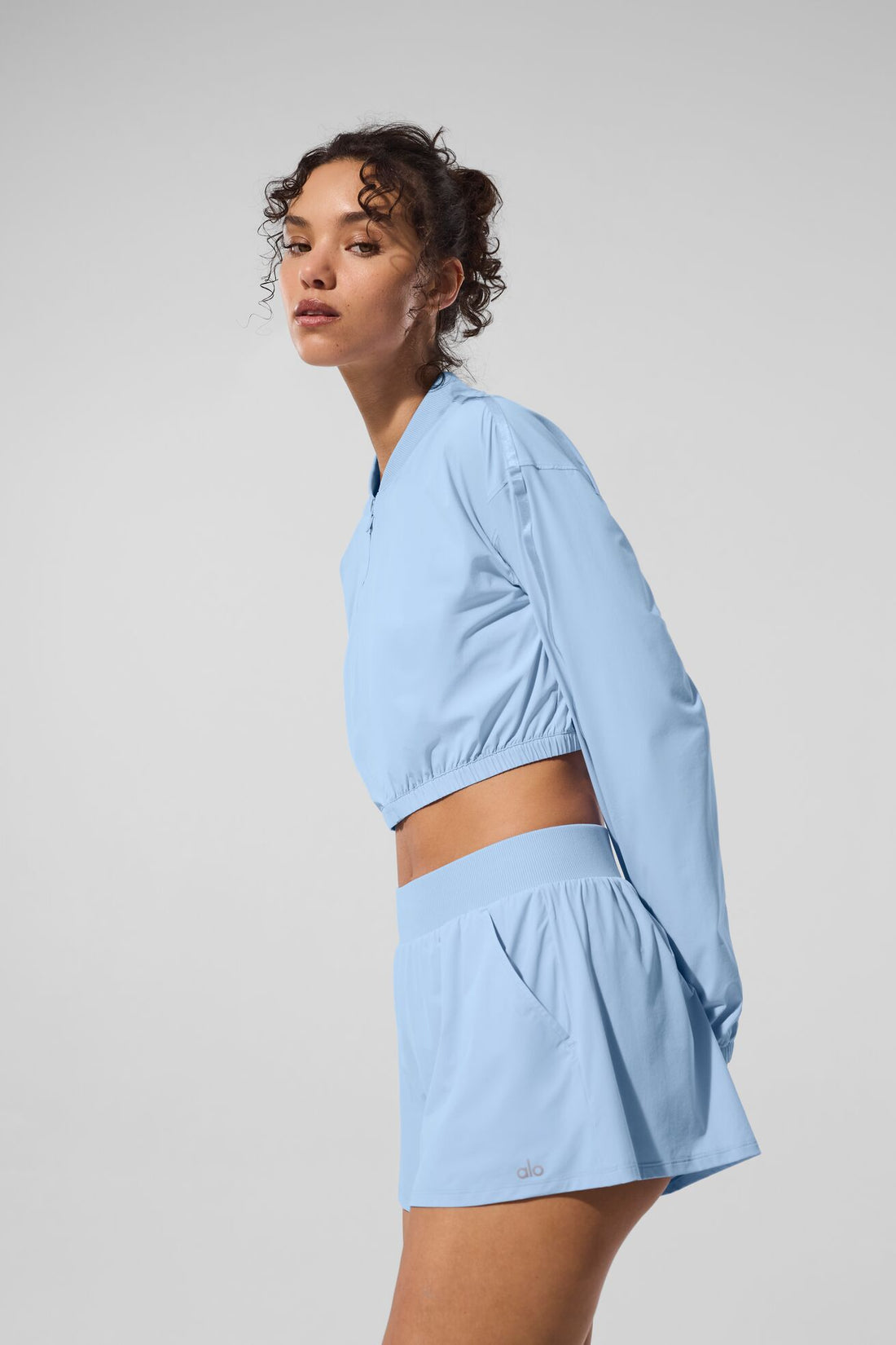 Recortada Breezy cubierta completa con cremallera - Seashell Blue