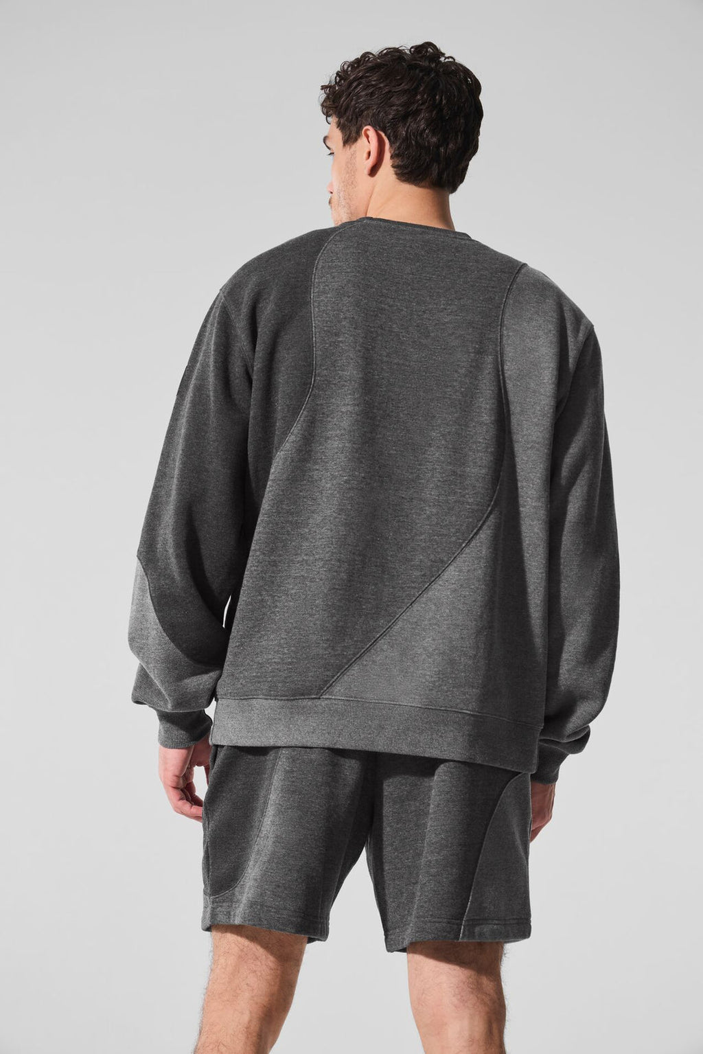Make Waves Crew Neck Pullover - Dark Heather Grey Tonal