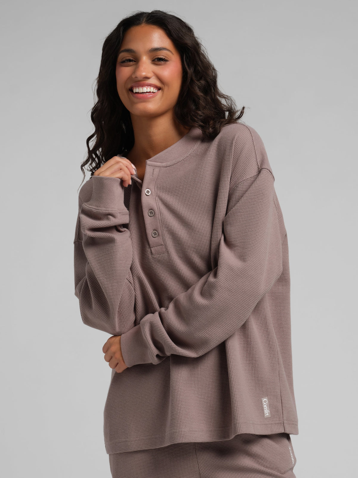Waffle Lounge Henley Long Sleeve