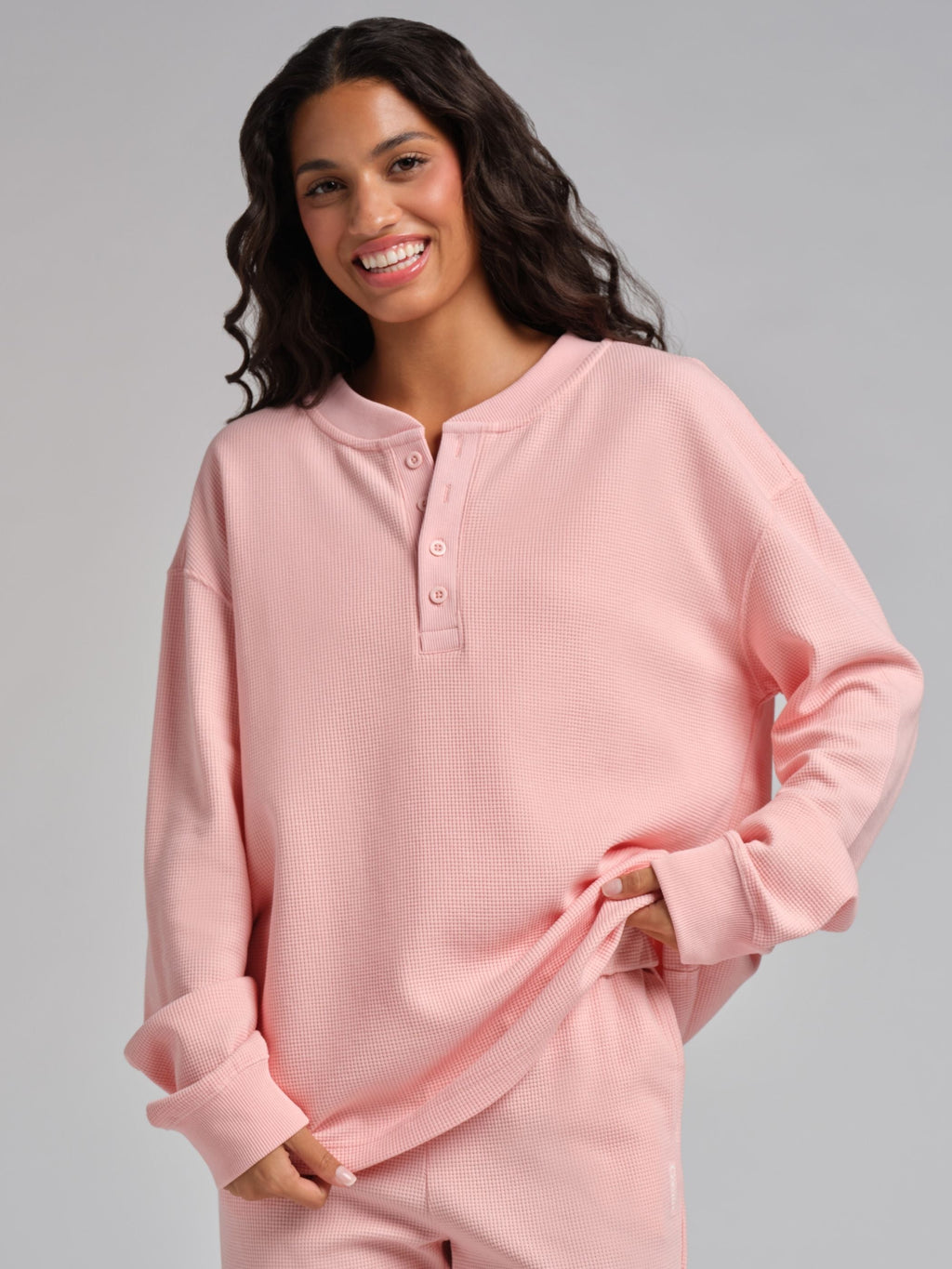 Waffle Lounge Henley Long Sleeve