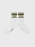 BARRY'S DARK OLIVE GREEN WORK HARD CREW SOCKS