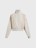 BARRY'S BONE/HOT ORANGE CROPPED 1/4 ZIP WINDBREAKER