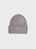 BARRY'S GREY EMBROIDERED FUZZY BEANIE