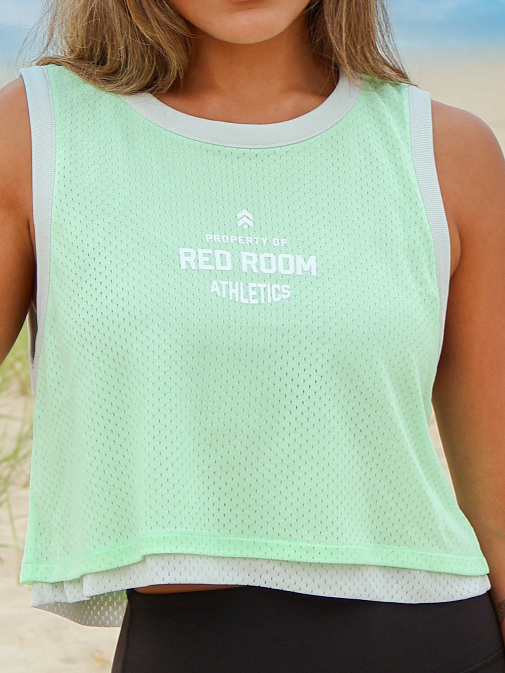LULULEMON VAPOR/CITRA LIME MESH REVERSIBLE TANK