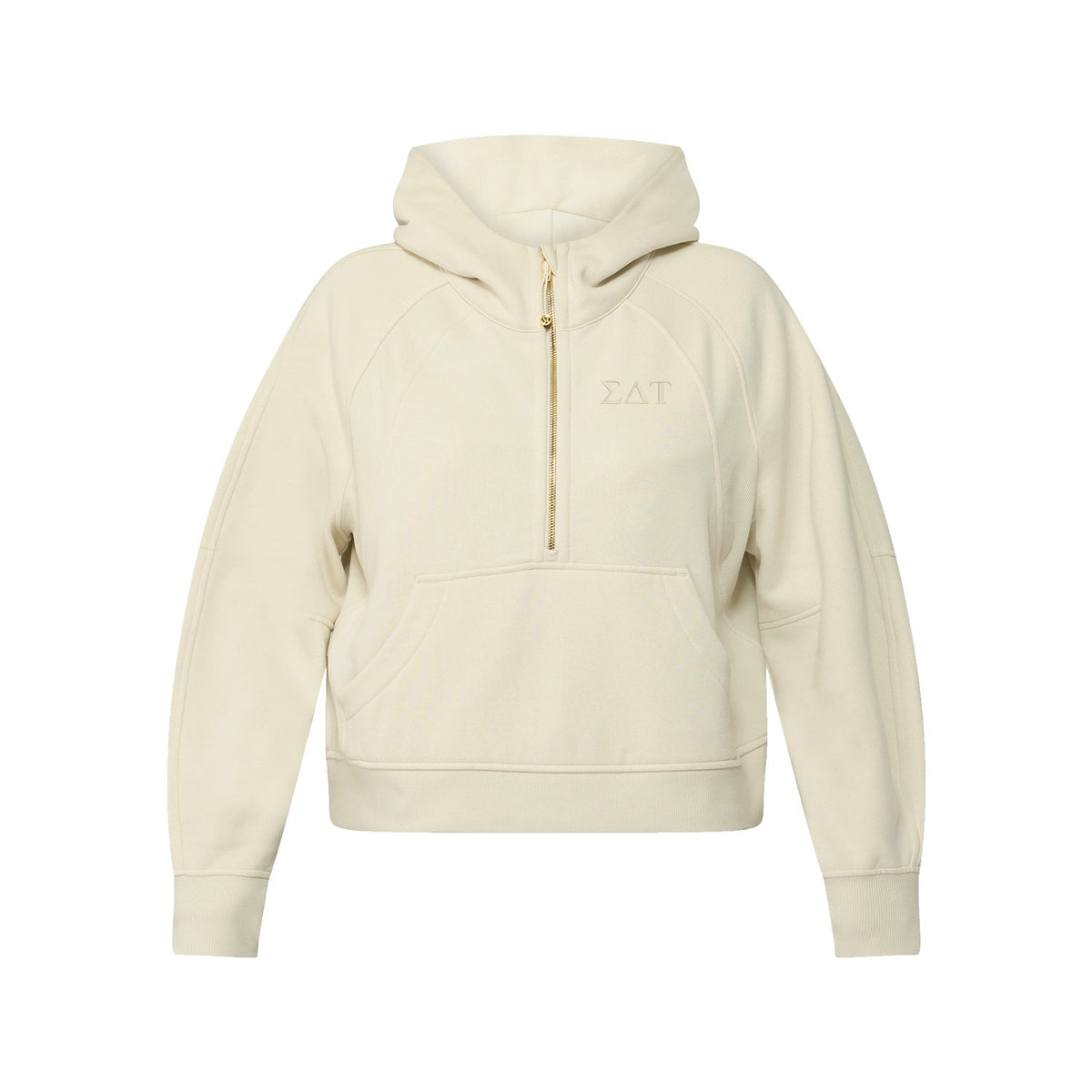 LIMITED EDITION Sigma Delta Tau lululemon Scuba Oversized Half-Zip Hoodie - Ivory & Gold