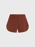 LULULEMON CRANBERRY CHARM FAST AND FREE HR SPLIT SHORT 3"