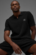 Sports Club Sweater Knit Polo - Black