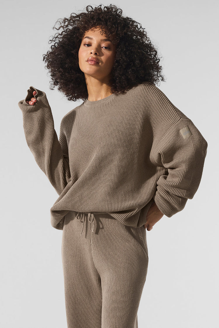Domain Rib Knit Crew Sweater - Athletic Heather Grey