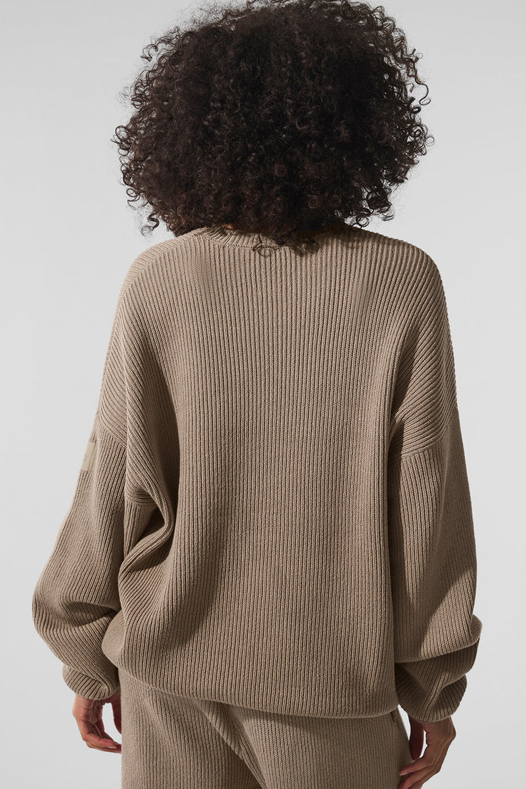 Domain Rib Knit Crew Sweater - Athletic Heather Grey