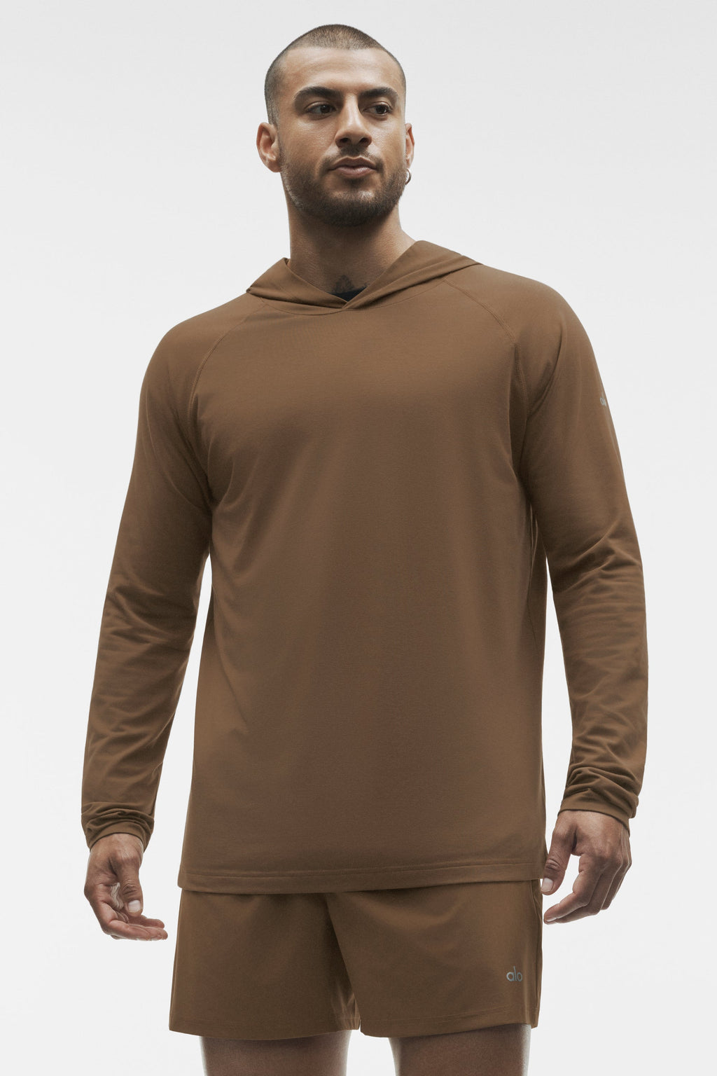 ALO Vapor Long Sleeve Hoodie - Java Brown