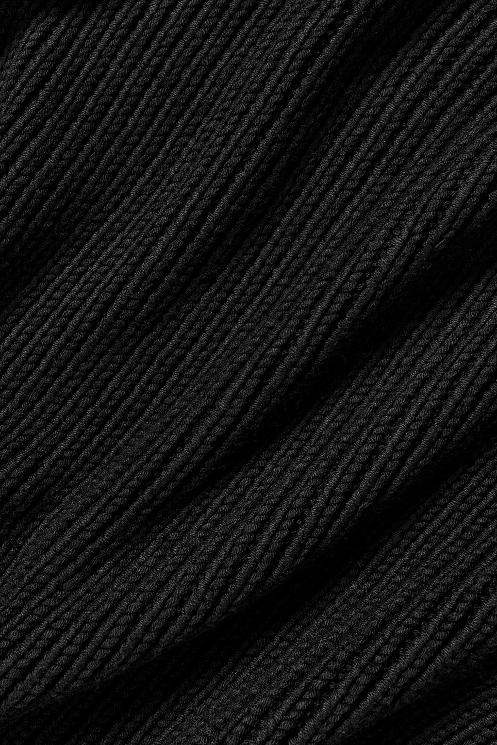 Chunky Knit Rewind Hoodie - Black