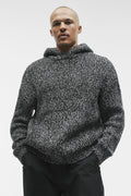 Chunky Knit Rewind Hoodie - Black Multi