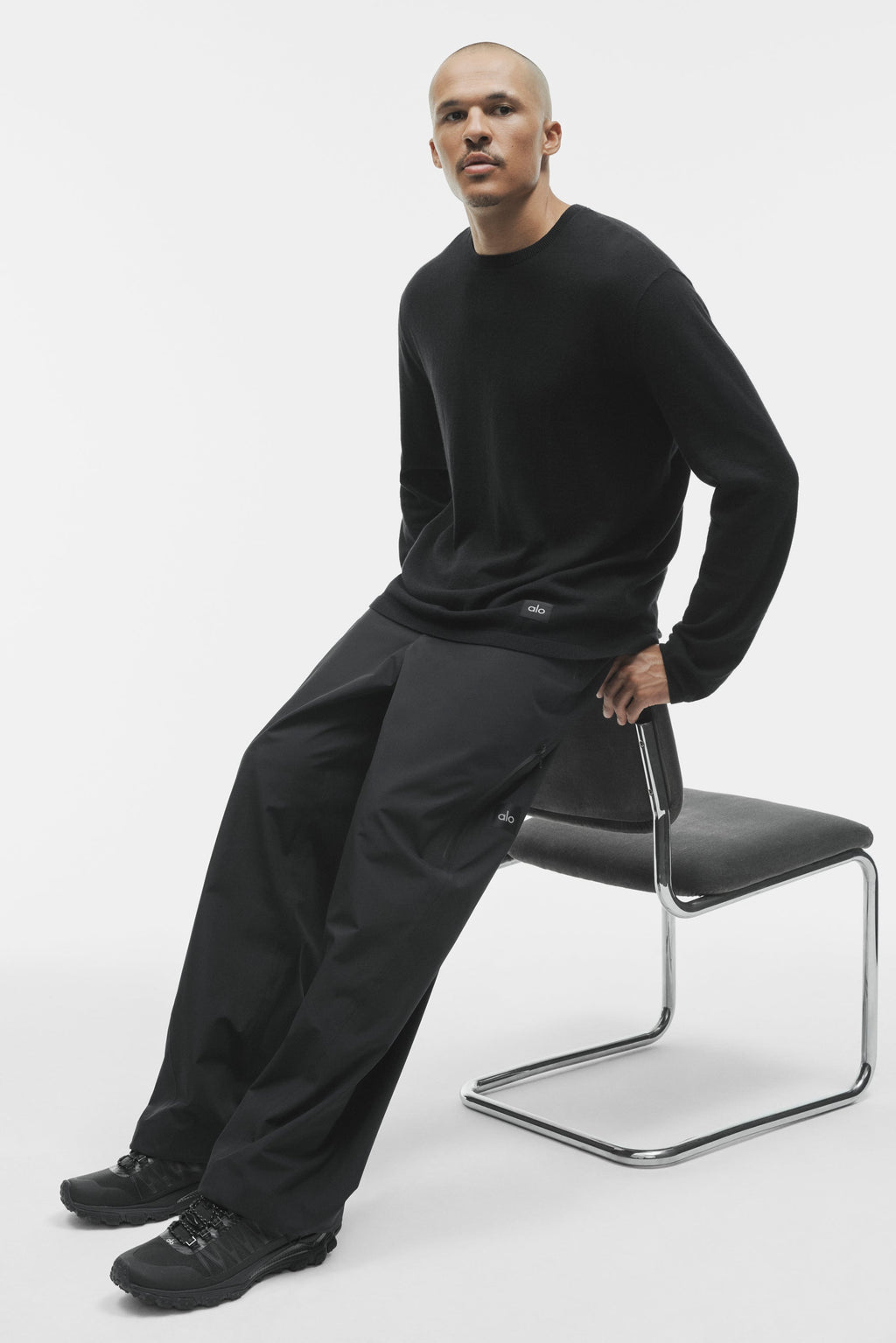 Cashmere Blend Ever Soft Long Sleeve Crew - Black