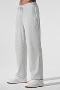 Pantalón recto Elevate Waffle - Gris jaspeado atlético