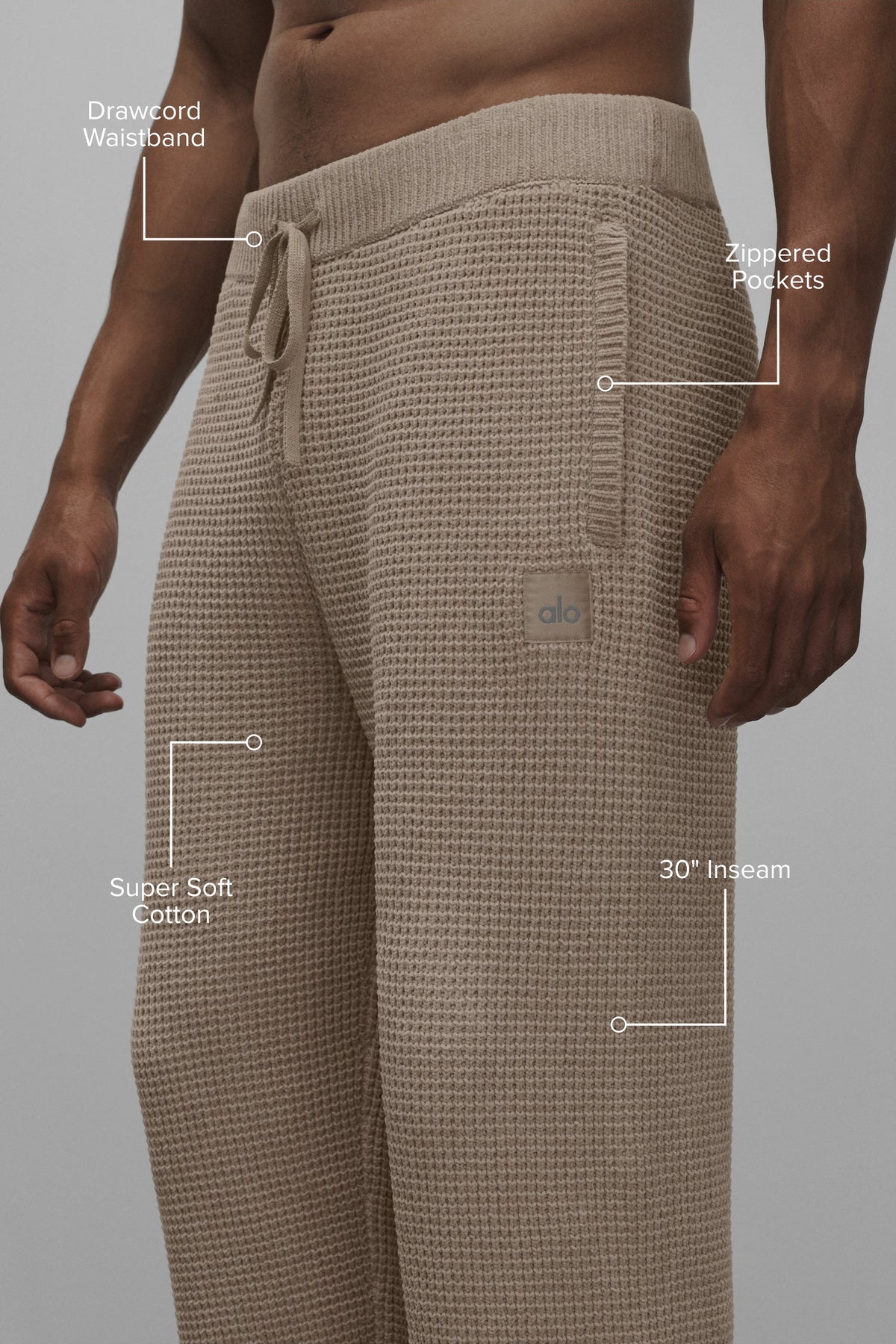 Waffle Chenille Edition Straight Leg Pant - Gravel