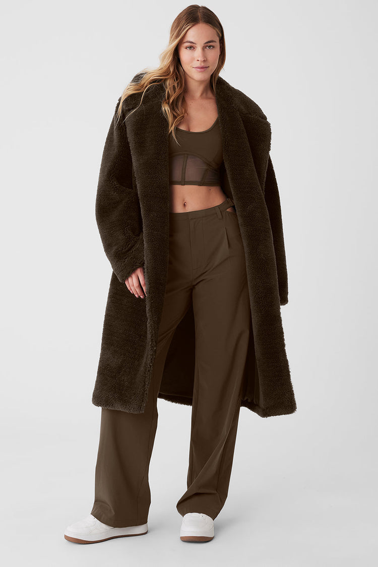 Gabardina Sherpa de gran tamaño - Espresso