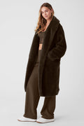 Gabardina Sherpa de gran tamaño - Espresso
