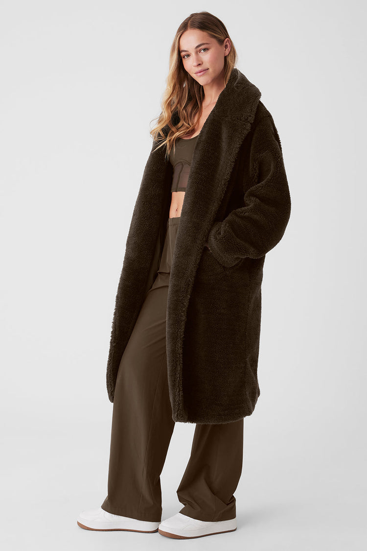 Gabardina Sherpa de gran tamaño - Espresso