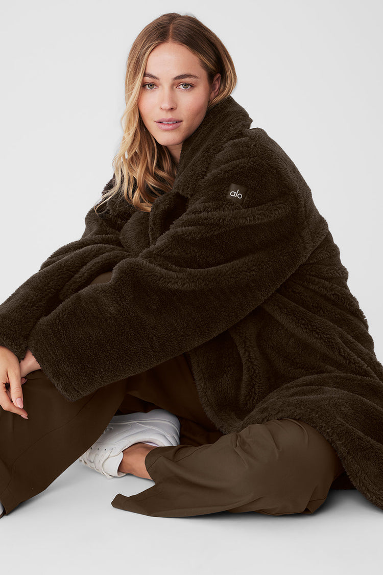 Gabardina Sherpa de gran tamaño - Espresso