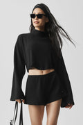 Ribbed Cropped Reset Long Sleeve - Black