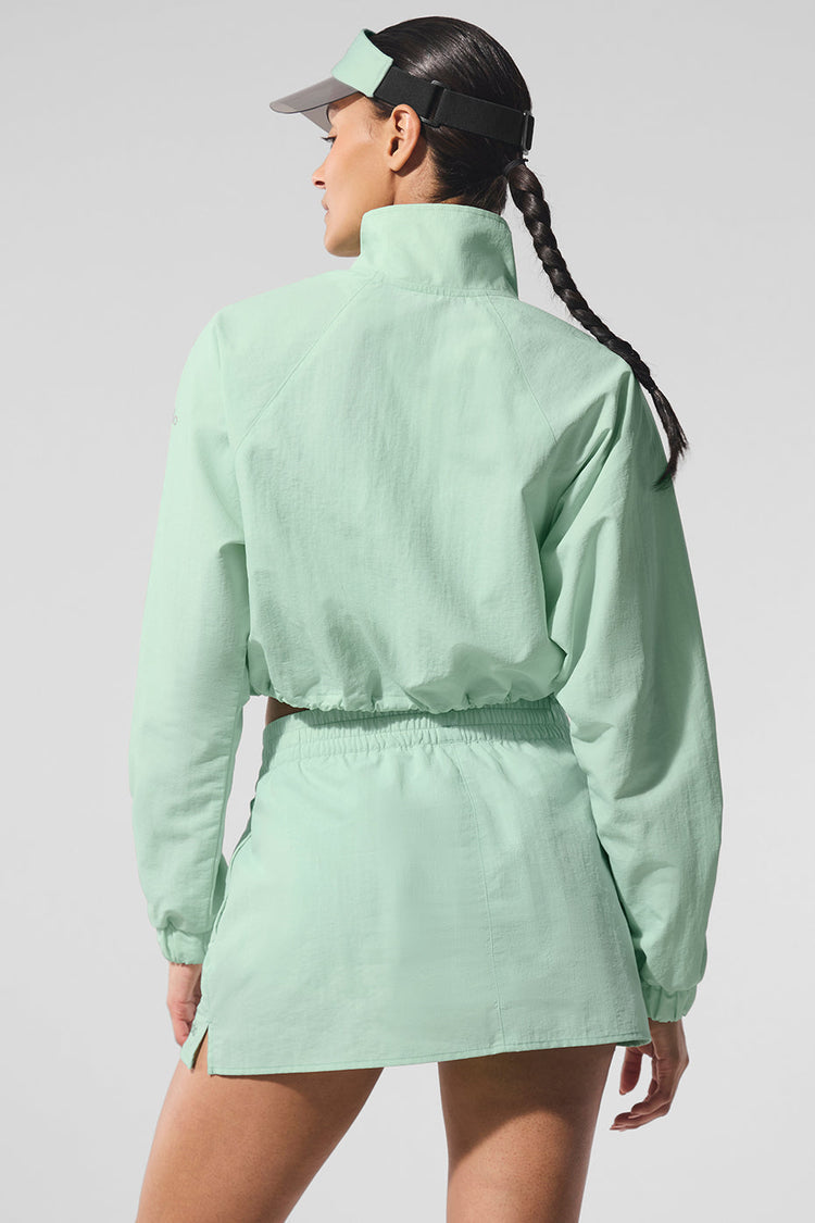 Suéter corto Alumni con cremallera de 1/4 - Verde menta