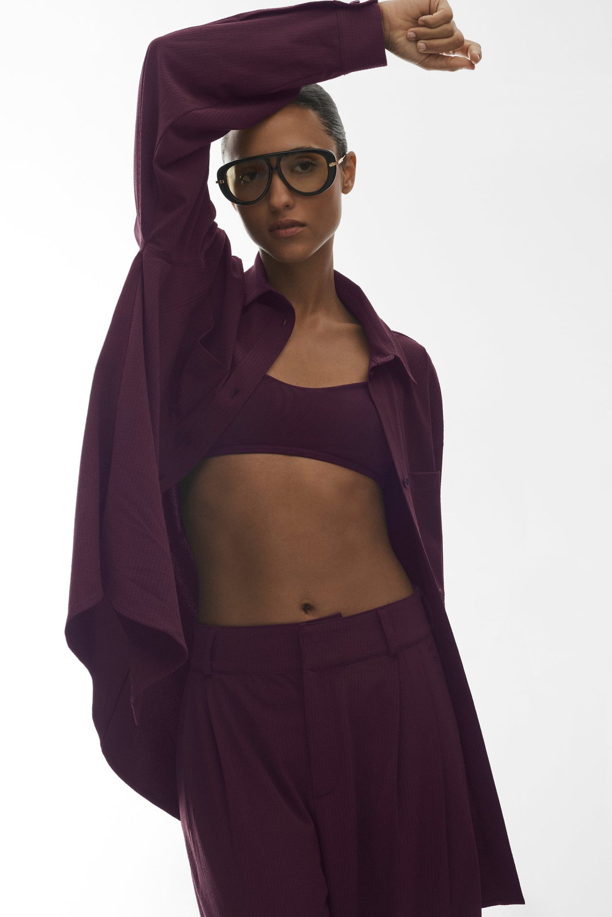 Dreamscape Button Down Long Sleeve - Rich Bordeaux