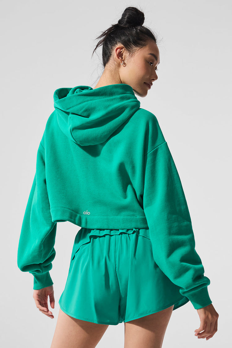 Sudadera con capucha Bae - Gris jaspeado atlético