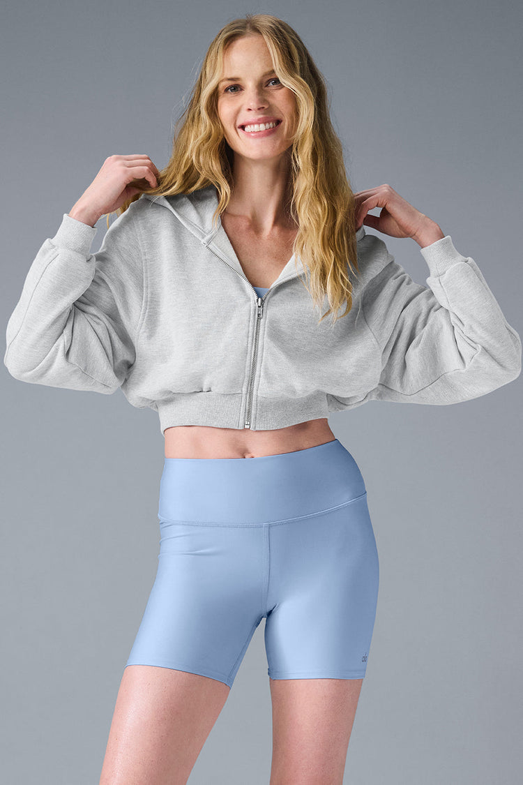 Sudadera con capucha y cremallera Sweet Escape lavada - Lavado gris cielo
