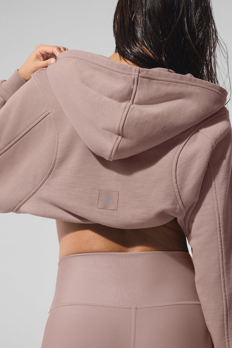Sudadera con capucha y cremallera Sweet Escape - Gris topo