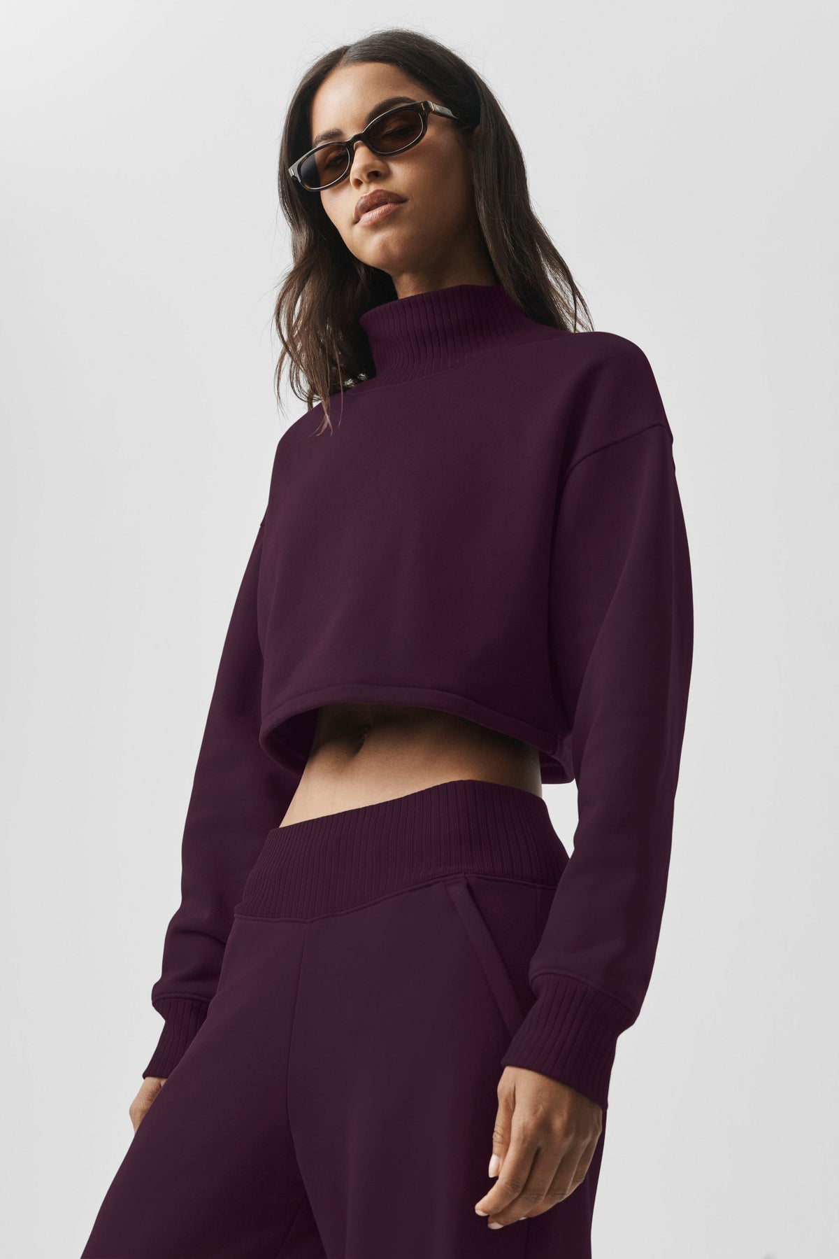 Cropped Serenity Coverup - Rich Bordeaux