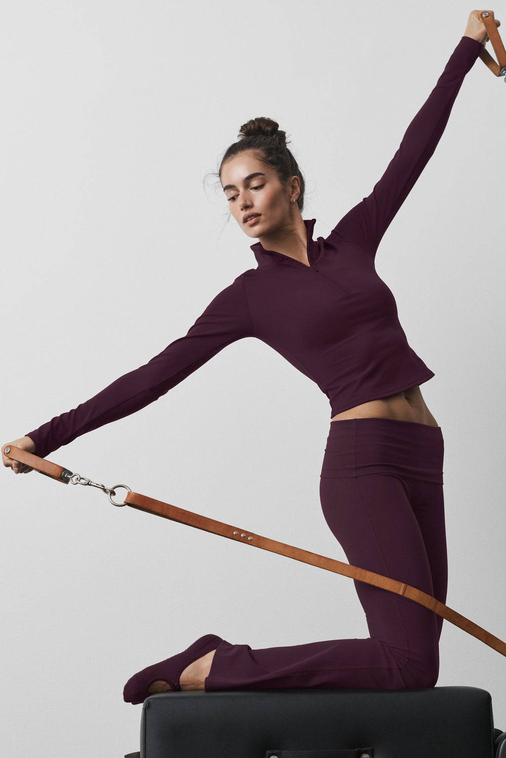 ALO Softsculpt Precision 1/4 Zip Long Sleeve - Rich Bordeaux