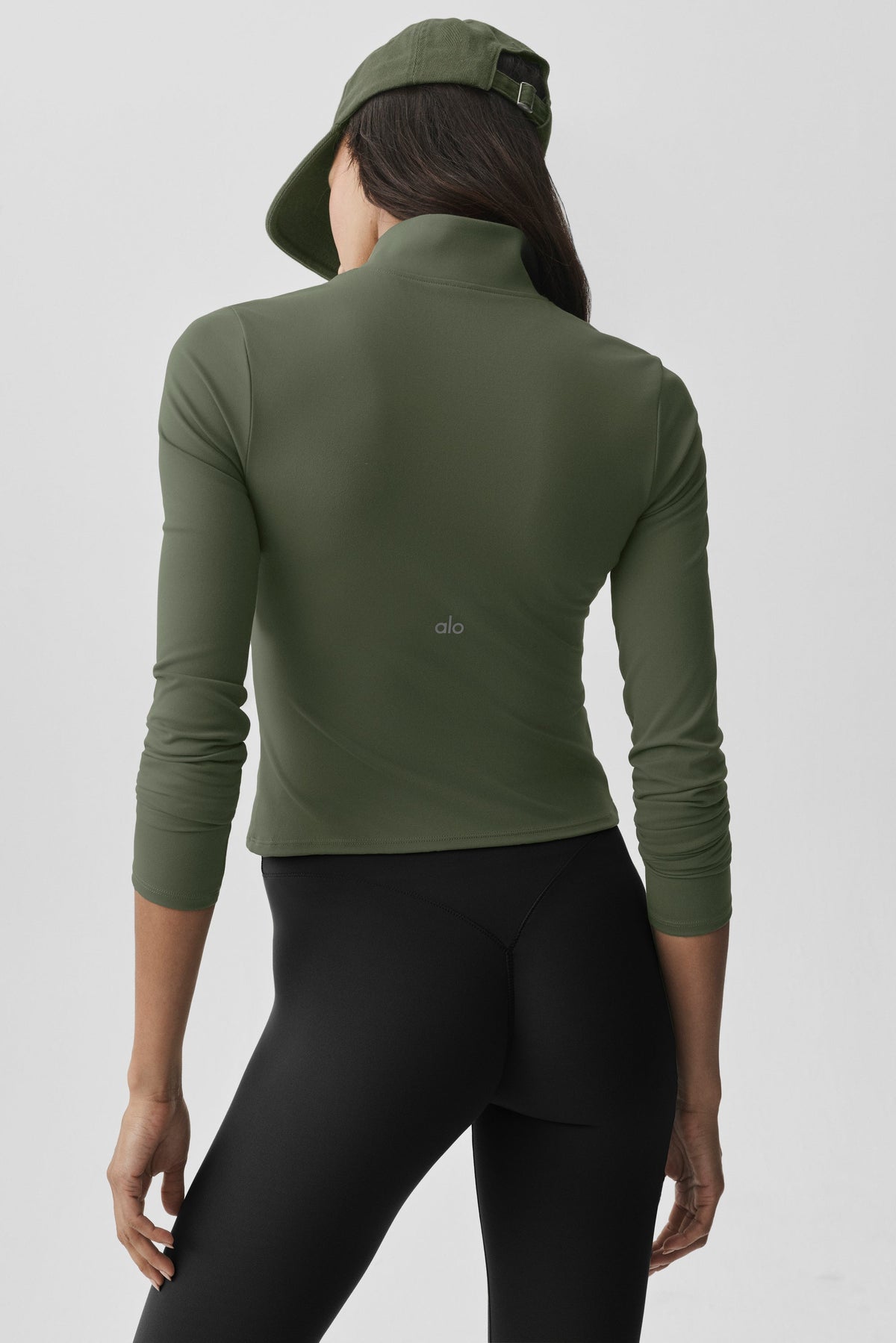 ALO Softsculpt Precision 1/4 Zip Long Sleeve - Bamboo Green
