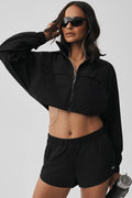 Cropped Playmaker Jacket - Black