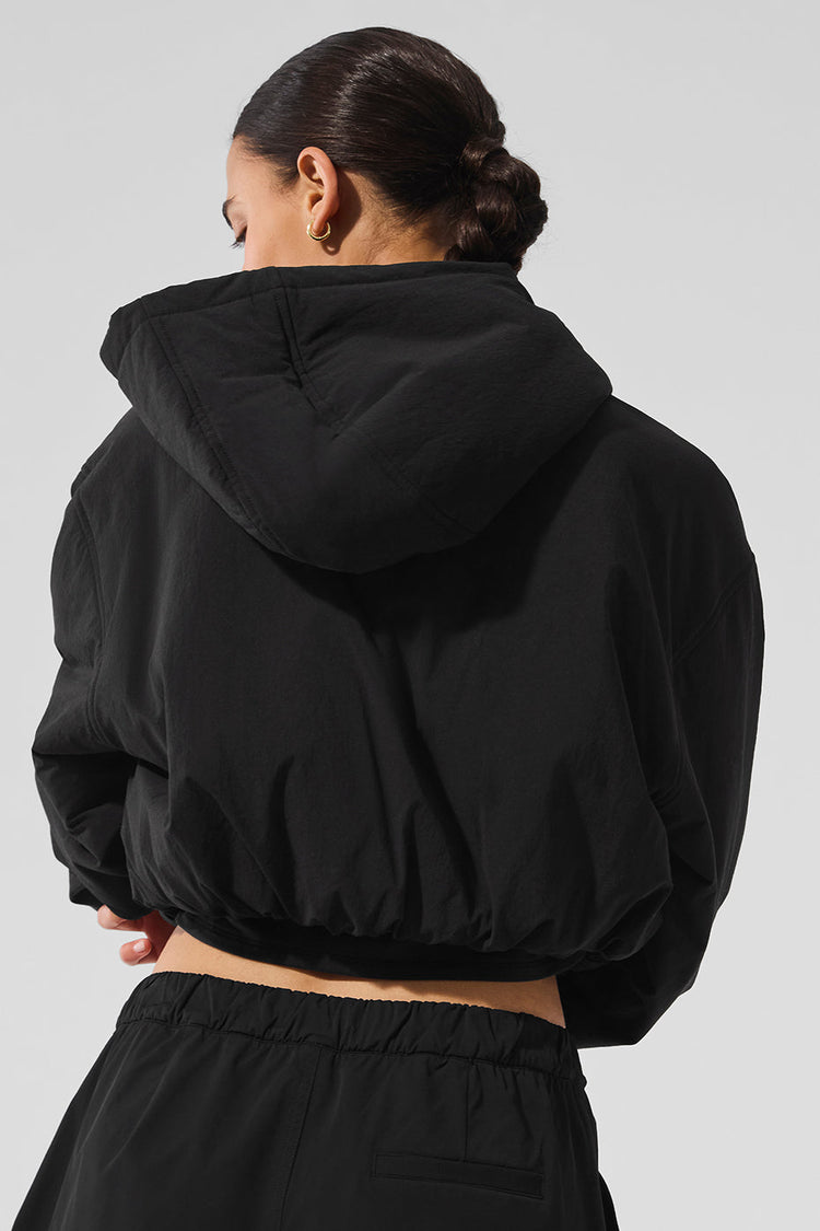 Sudadera corta con capucha y cremallera completa Mountain Peak - Marfil
