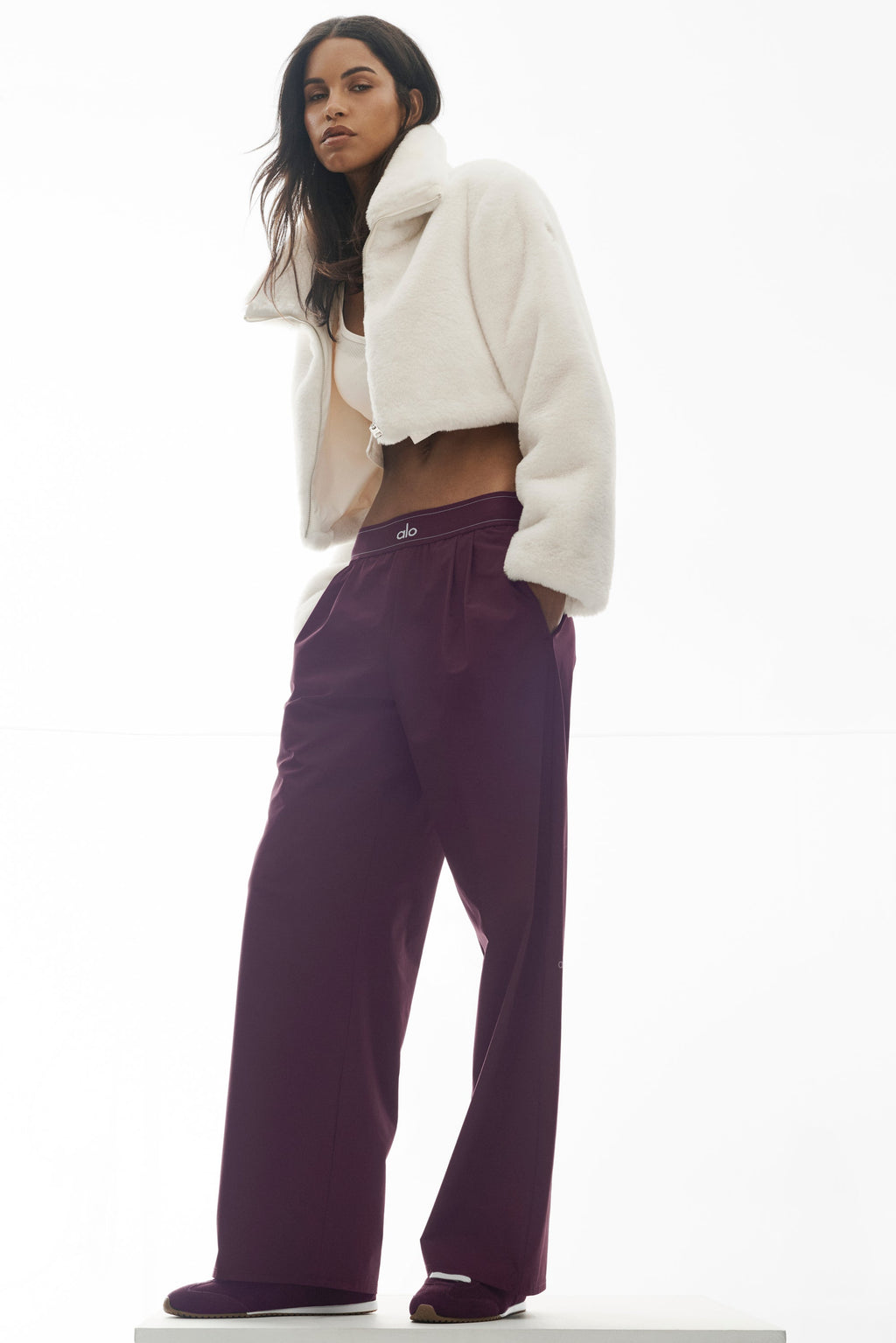 Faux Fur Cropped Amore Jacket - Ivory
