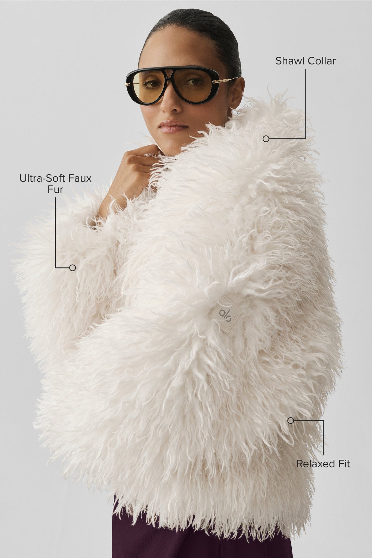 Mongolian Faux Fur Starlet Jacket - Ivory