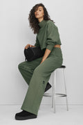 Serenity Wide Leg Sweatpant - Bamboo Green