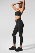 Mallas de relevo Alosoft de cintura alta 7/8 - Negro/Blanco