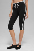 Airbrush High-Waist Race Pace Capri - Black/White