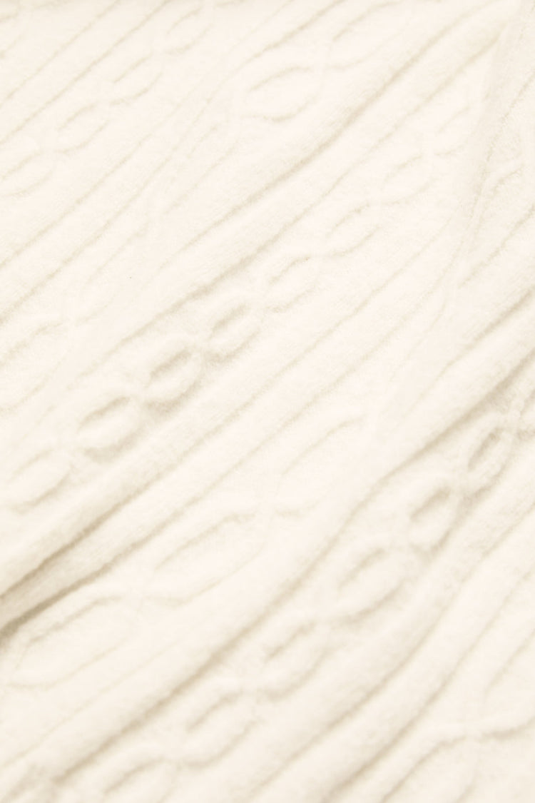 Minifalda Winter Bliss de punto trenzado - Marfil