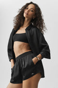 Satin High-Waist Smooth Talker Short - Black