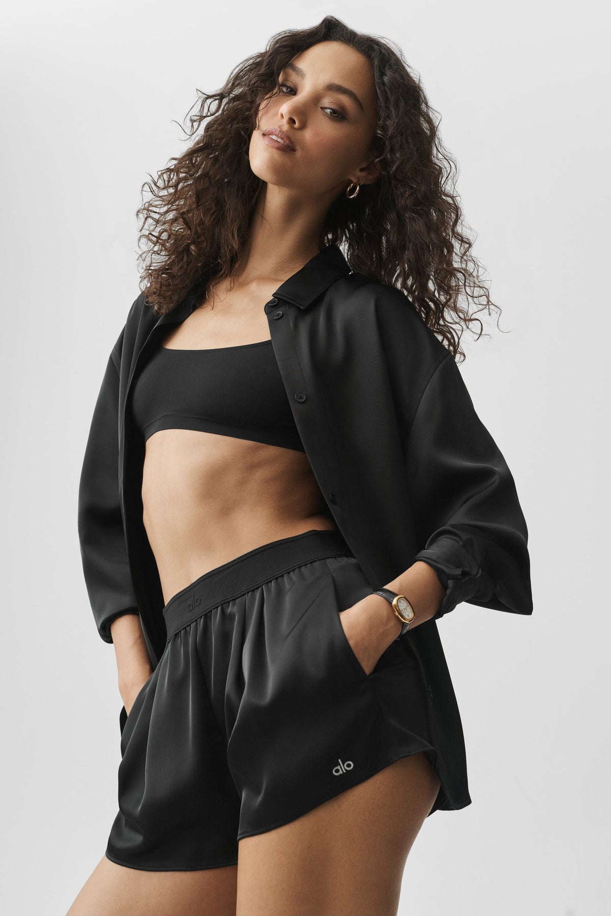 Satin High-Waist Smooth Talker Short - Black