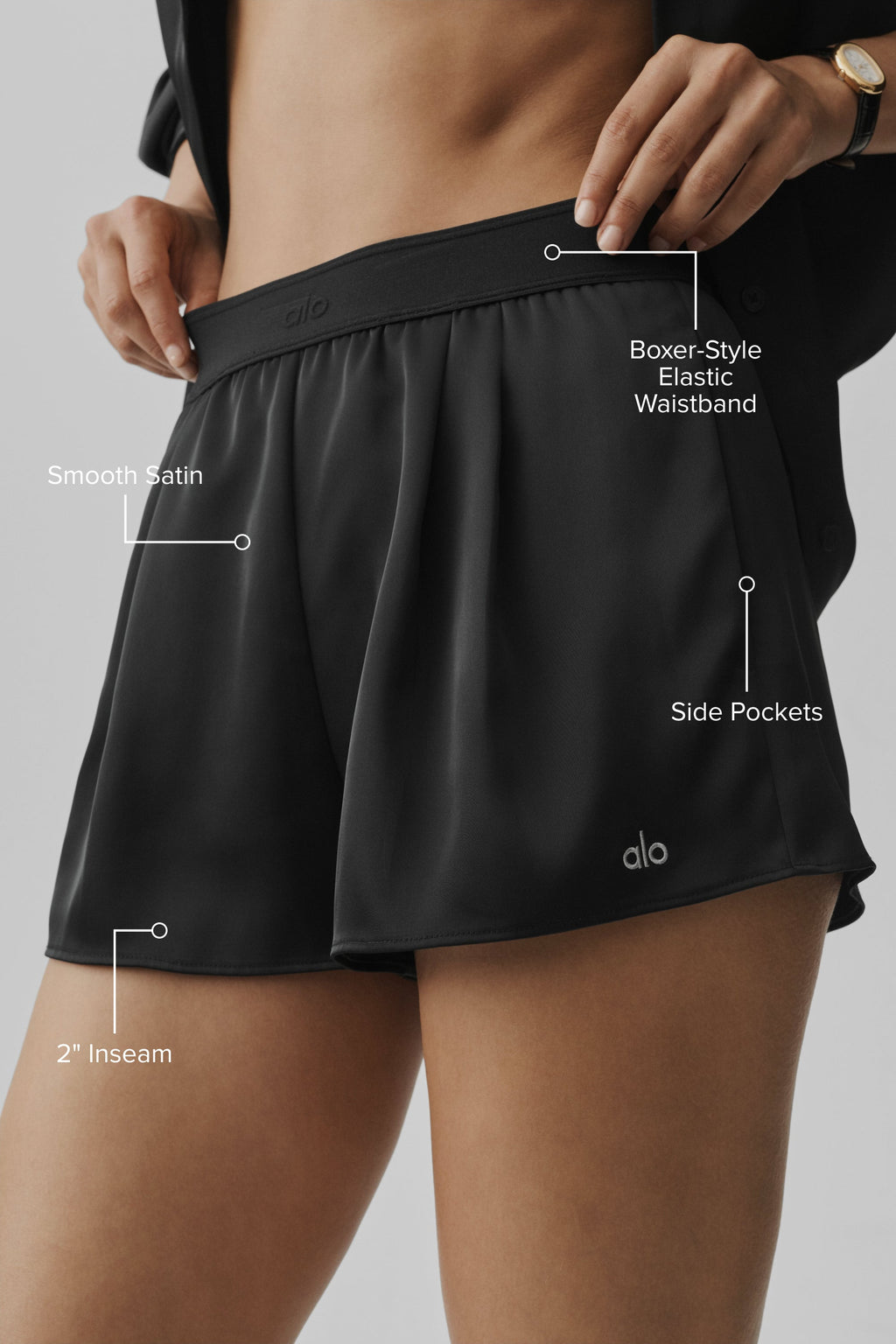 Satin High-Waist Smooth Talker Short - Black
