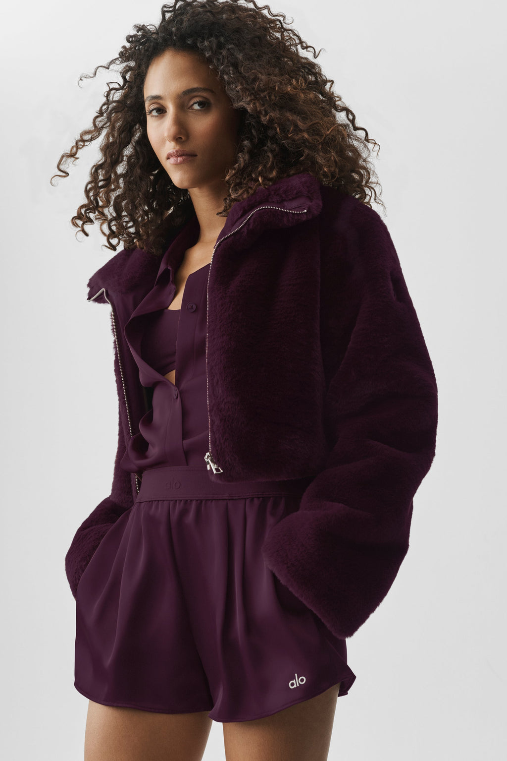 Satin High-Waist Smooth Talker Short - Rich Bordeaux